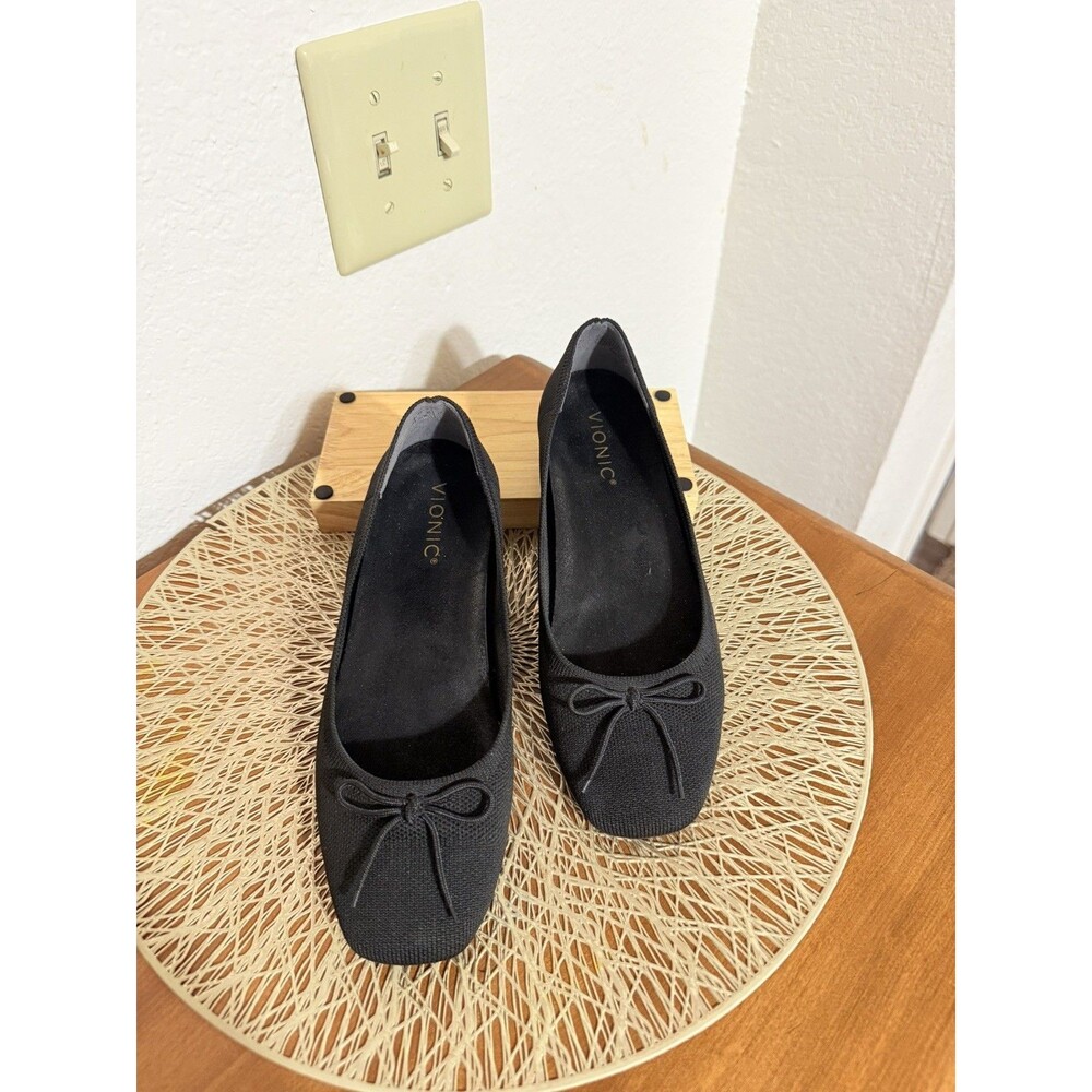 Vionic Women's Klara Arch Support Knit Black Ballet Flat Sz. 7